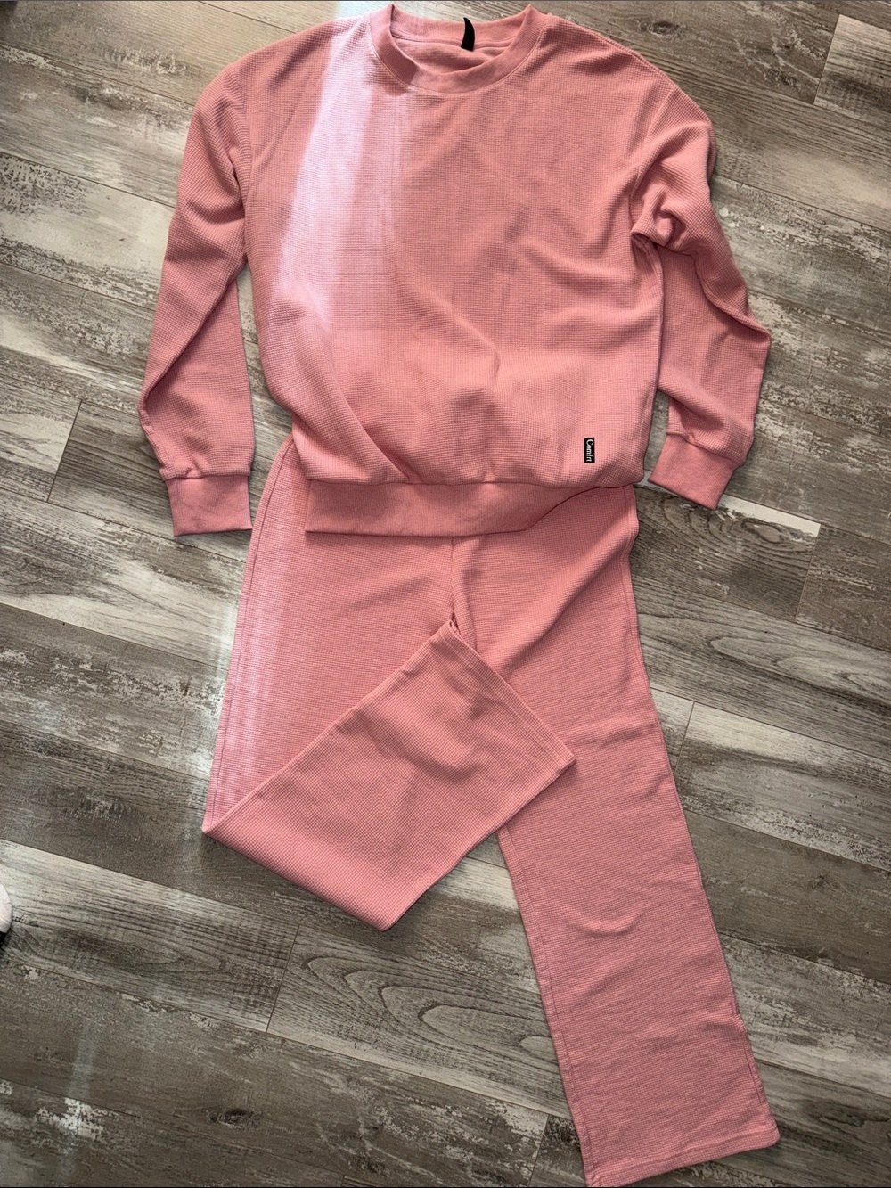 Women's Comfrt Track Pants & Sweatshirt Set in Dusty Pink
